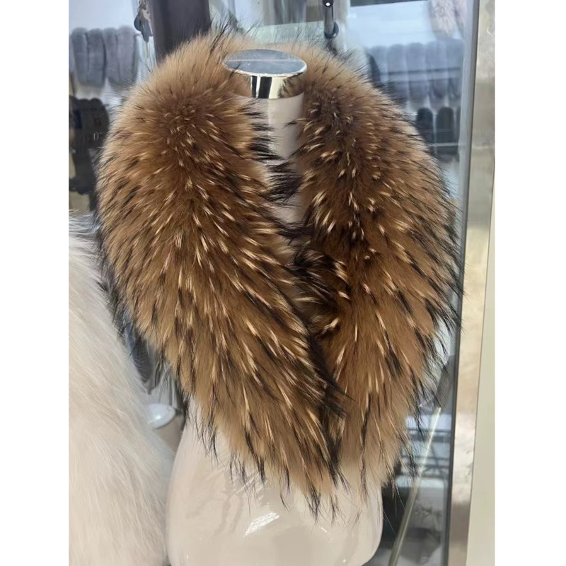 Shawl Wrap Winter - Raccoon Fur Collar Female Winter Fur