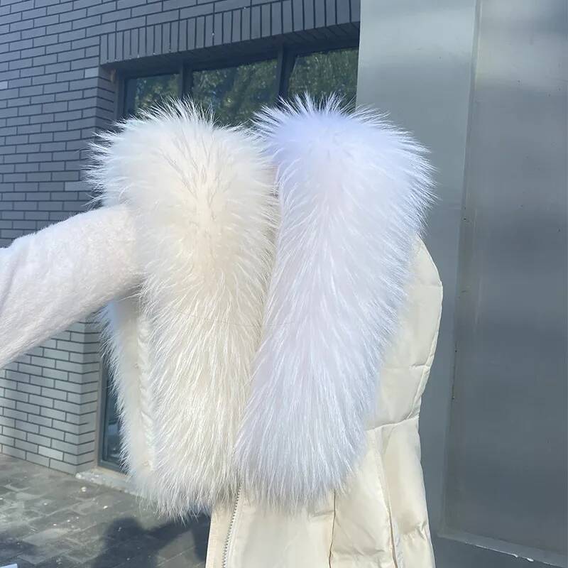 Raccoon Fur Collars For Jacket - đánh giá và giá Shawl Wrap Winter
