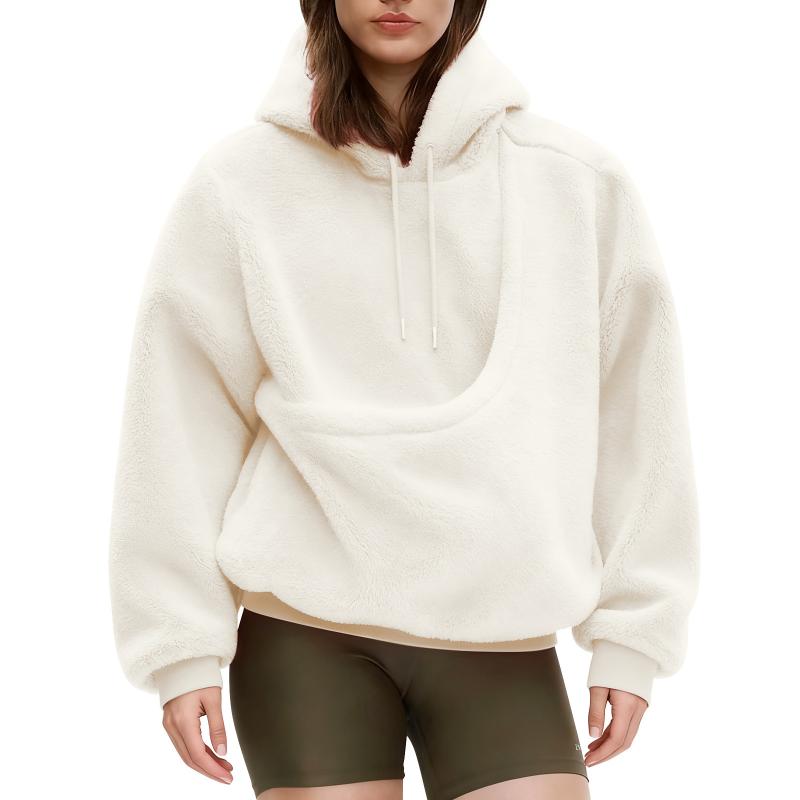 Autumn Winter Ladies Solid Col - đánh giá và giá Sherpa Hoodie Fleece