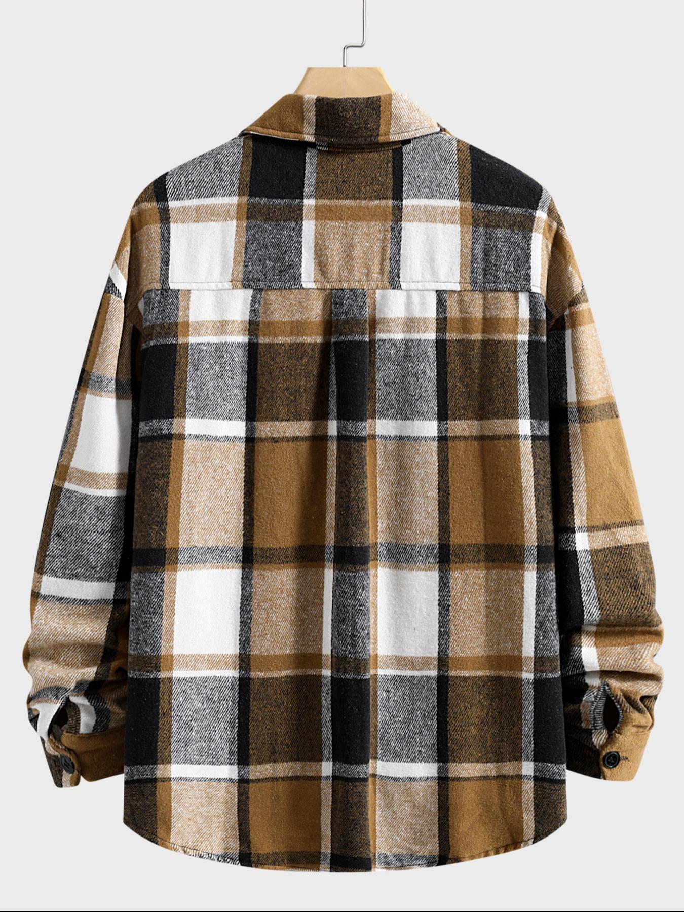 Retro Plaid Shirt Men Casual E - đánh giá và giá Flannel Shirt Lined