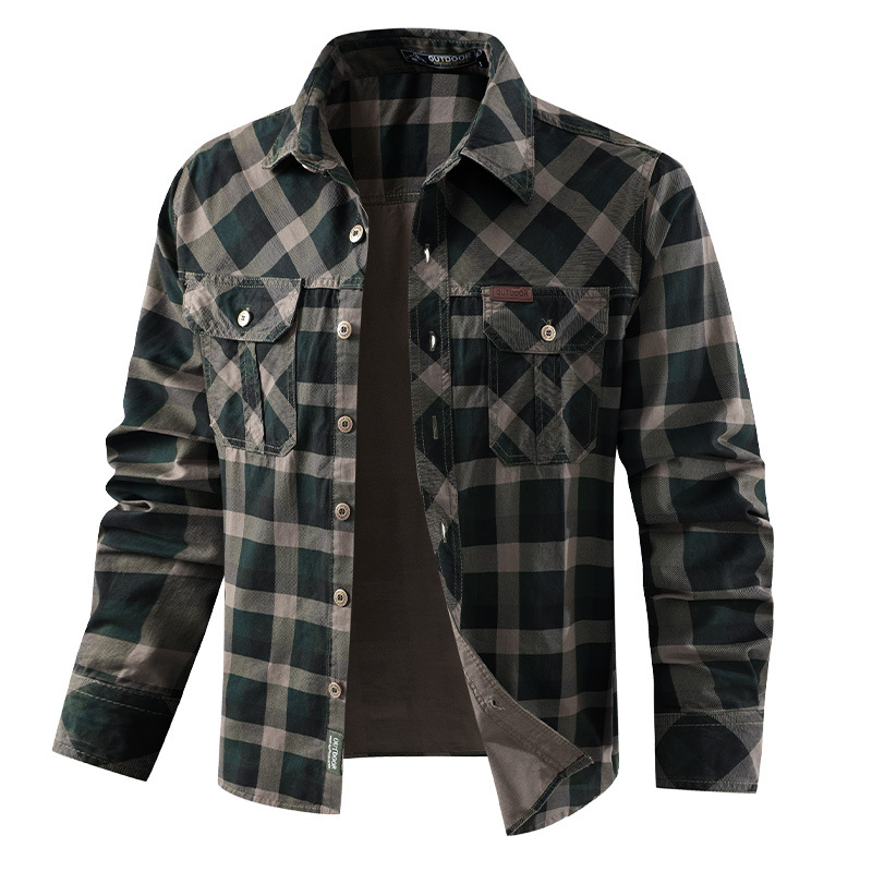 Men's Retro Workwear Checkered - đánh giá và giá Flannel Shirt Lined