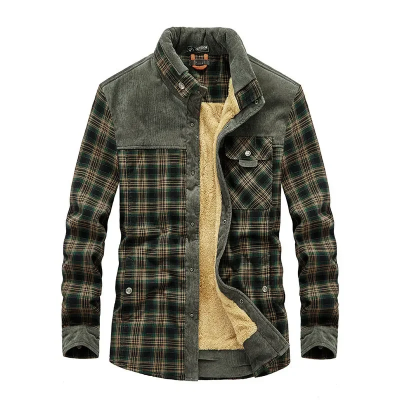 Áo Kẻ Sọc Áo Thu Đông Nỉ Ấm Áo - đánh giá và giá Flannel Shirt Lined
