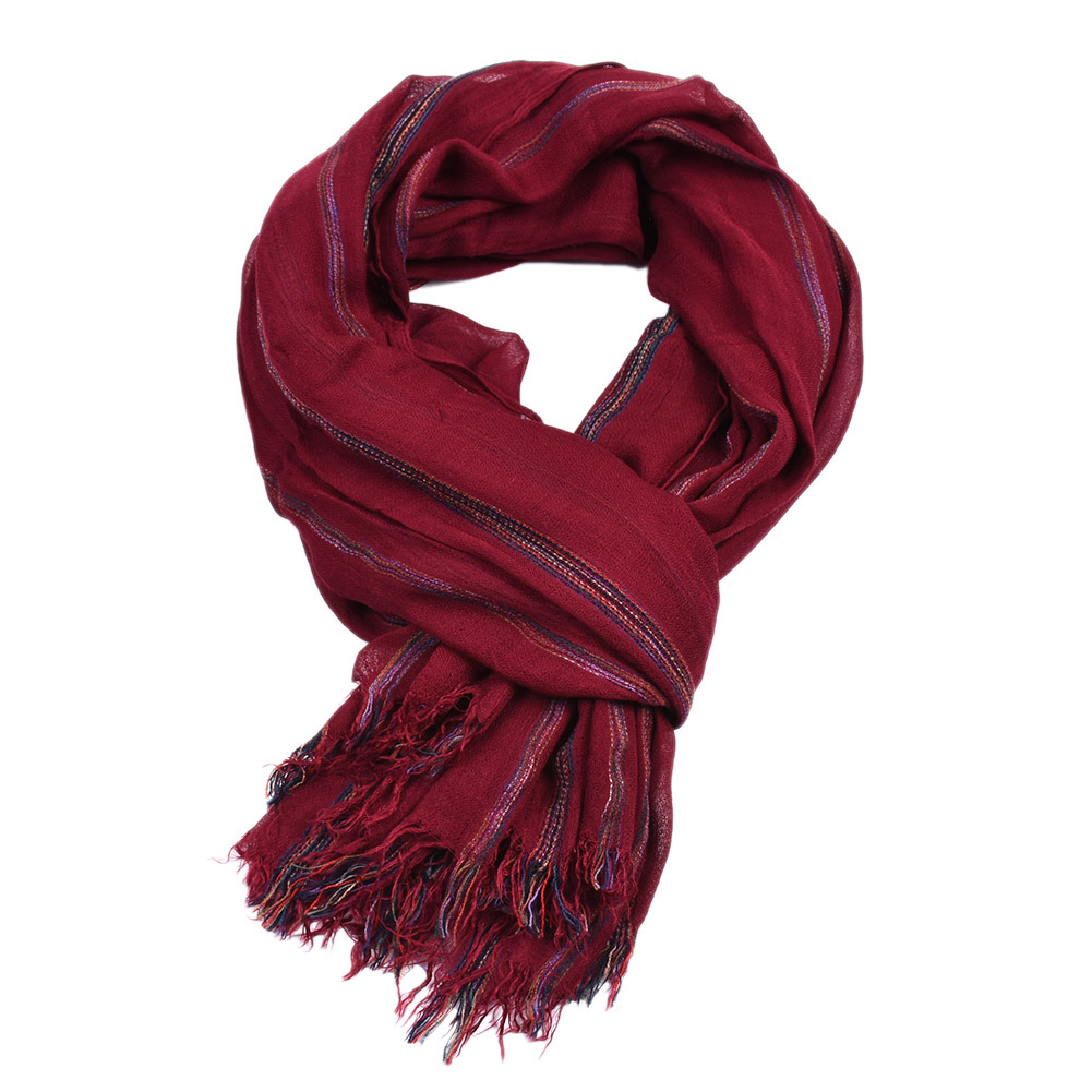 Cotton Linen Fashion Striped M - đánh giá và giá Wool Scarf Men