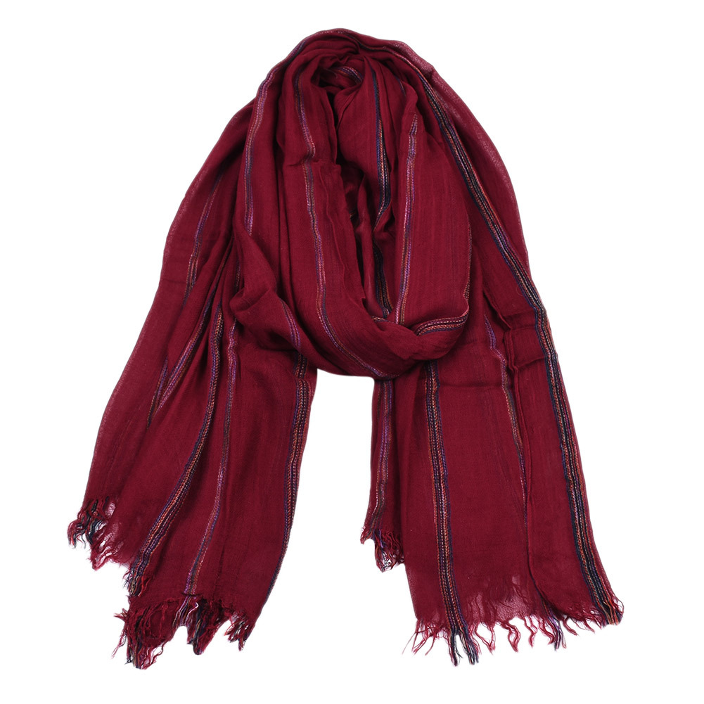 Cotton Linen Fashion Striped M - đánh giá và giá Wool Scarf Men