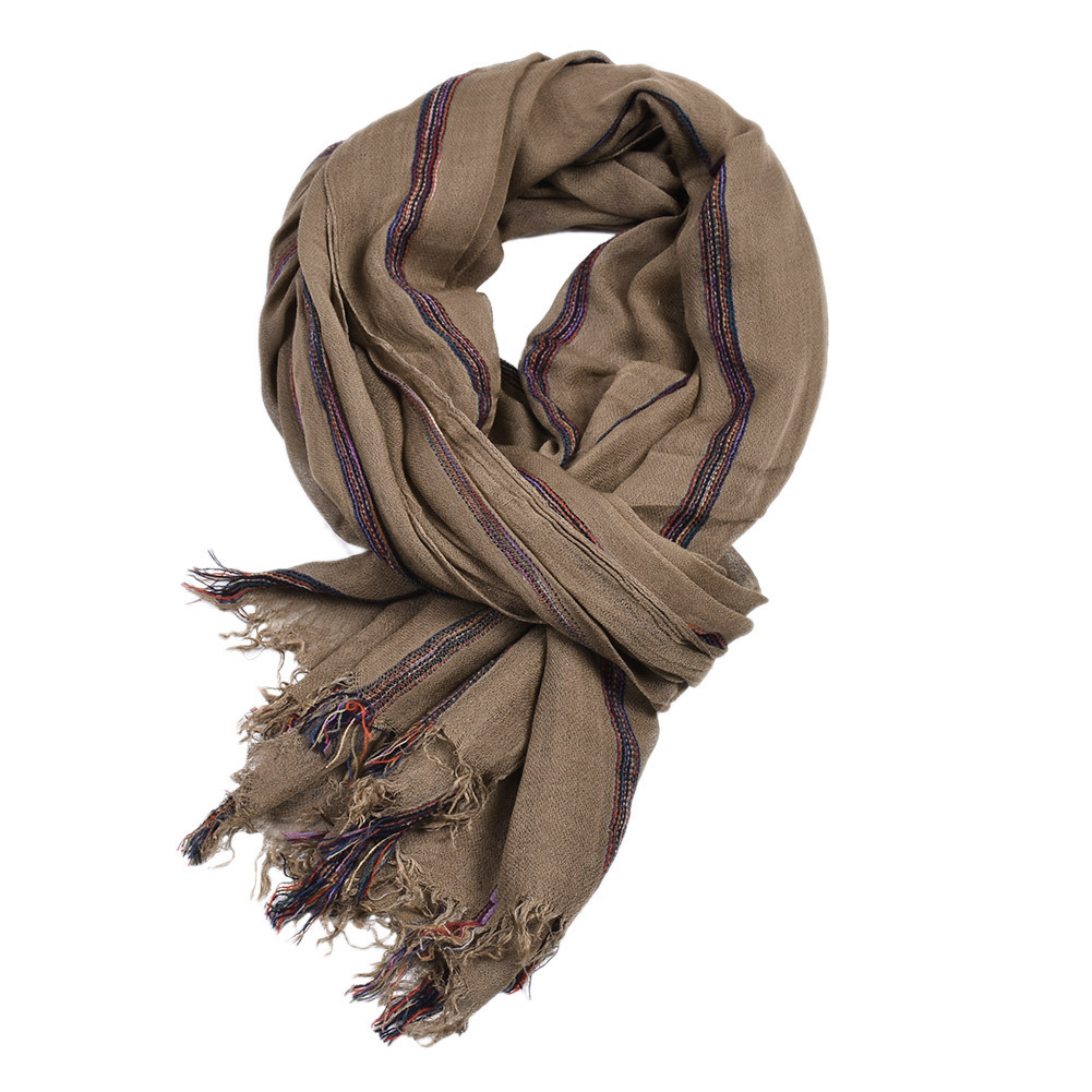 Cotton Linen Fashion Striped M - đánh giá và giá Wool Scarf Men